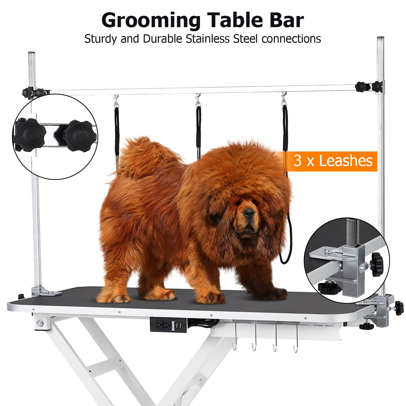 COZONY 47" Electric Lift Dog Grooming Table with Adjustable Height & Gantry Crane, 264 Lbs Limit
