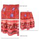 thumbnail image 5 of Falda con dobladillo con volantes para mujer Falda corta étnica elástica con estampado floral para verano primavera otoño rojo L, 5 of 6