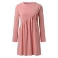 thumbnail image 4 of gakvbuo Women's Casual Solid Long Sleeve Round-neck Pullover Fashion Dress, 4 of 5