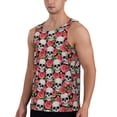 thumbnail image 2 of Gukieu Skull and Roses Print Men's Quick Dry Fitness Vest, Round Neck Sleeveless Fitness Bodybuilding Top-4X-Large, 2 of 7