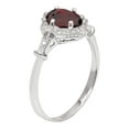 thumbnail image 2 of 10k White Gold Vintage Style Genuine Oval Garnet and Diamond Halo Ring, 2 of 5