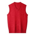 thumbnail image 4 of RMGVDSD Men Sweater Vest Mens Sweater Vests Casual Fall Sleeveless V Neck Knit Pullover Comfortable Fit Business Formal Waistcoat Sweater Coat Soft Pullover Sweater, 4 of 4