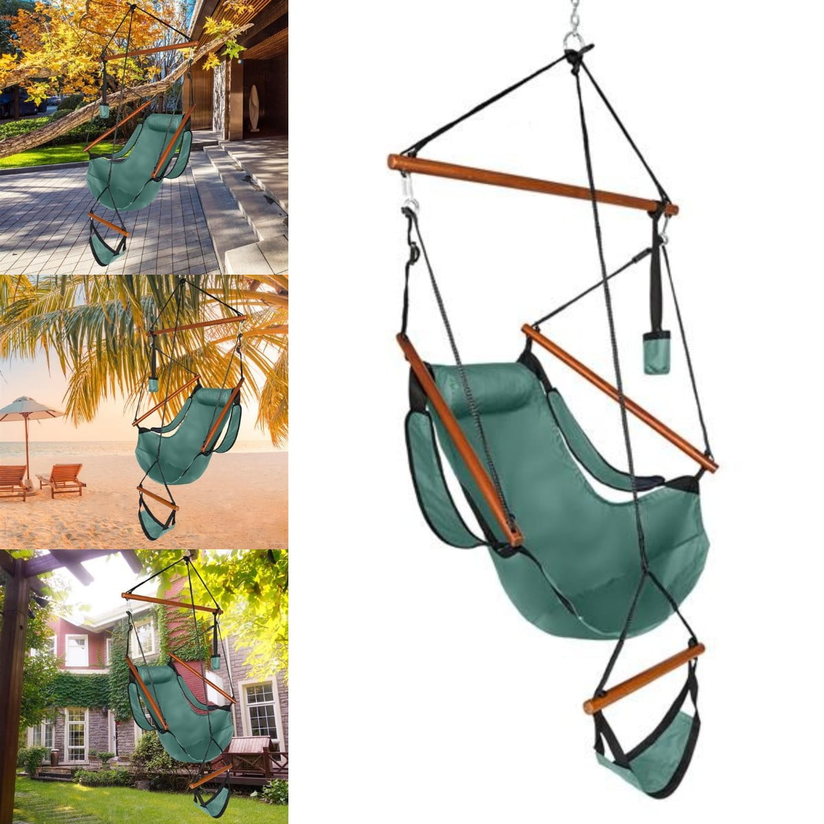Portable Hammock Bed Hanging Rope Chair Porch Swing Seat Garden Outdoor Camping Portable Hammock Bed Hanging Rope Chair Porch Swing Seat Garden Outdoor Camping