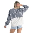 thumbnail image 2 of Women's Gameday Couture  Gray Los Angeles Chargers Oversized Faded Wash Tri-Blend Pullover Sweatshirt, 2 of 4
