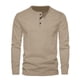 thumbnail image 1 of pstuiky camisetas de manga larga para hombre, Suéter deportivo informal de color liso con cuello redondo y botones para hombre, blusa de manga larga con cuello redondo Tops de hombre xxl, 1 of 6