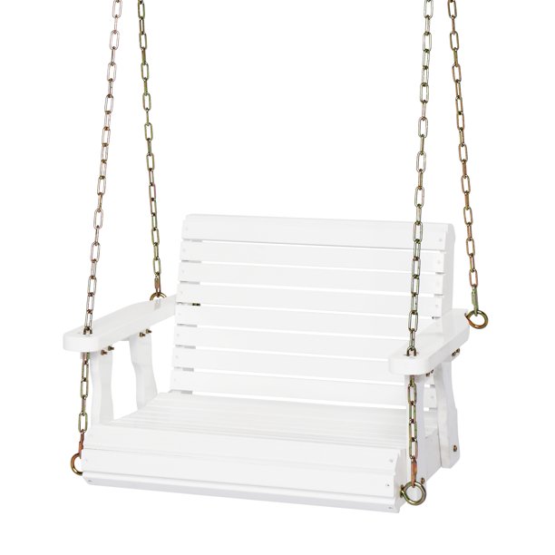 VINGLI Heavy Duty 440 LBS 1Person Wooden Patio Porch Swing for Adults