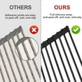 thumbnail image 4 of 20.5" x 13" Roll Up Dish Drying Rack Silicone Wrapped Over The Sink Dish Drying Rack Multipurpose Foldable Sink Drying Mat, Heat-Resistant & Anti-Rust Dish Rack for Kitchen Sink, Large, Black, 4 of 10