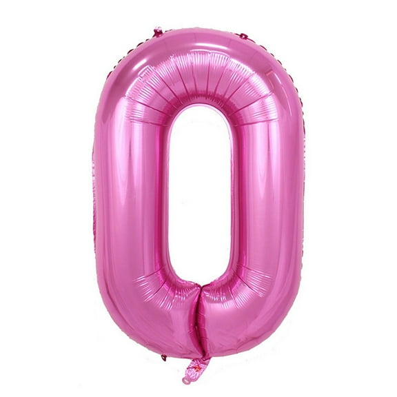 Party Balloons Decorations,Pink Foil Number 0 Balloon, 40 Inch Large Helium Mylar Balloon for Birthday, Anniversary, Party Decorations, Reusable and Easy to Inflate