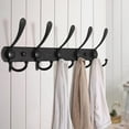 thumbnail image 4 of Hancelant Heavy Duty Anti Tear 5-Hook Coat Hook, Black, 4 of 9
