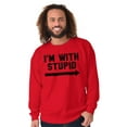 thumbnail image 5 of I'm With Stupid Classic Rude Insult Unisex Plus Size Sweatshirt Brisco Brands 3X, 5 of 6