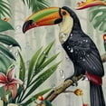 thumbnail image 5 of Orinice  Tropical Birds Leaves Shower Curtain for Bathroom Toucan Green Jungle Palm Leaf Decorative Bath Curtain Polyester Fabric Waterproof Bathroom Curtain with 12 Hooks 60x72, 5 of 7