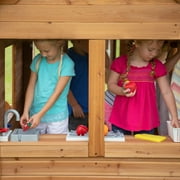 Backyard Discovery Aspen Cedar Wooden Kids Playhouse, Play Kitchen, Snack Bar Window