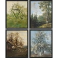 thumbnail image 2 of PixonSign Framed Wall Art Vintage Orchard and Countryside Scenes Prints, Set of 4 Rustic Nature Landscape Paintings, Minimalism Wall Décor, Adhesive Canvas Poster for Home Decor - 8"x10" Black, 2 of 5