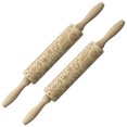 thumbnail image 1 of Exquisito rodillo de amasar de madera Escultura de alce Utensilios de cocina de madera Kit para hornear Rodillo de masa Accesorios de cocina para Navidad, 2 piezas Inevent HA011532-00, 1 of 7