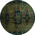 thumbnail image 1 of Ahgly Company Indoor Round Persian Turquoise Blue Traditional Area Rugs, 8' Round, 1 of 4