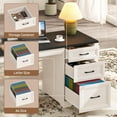 thumbnail image 4 of Vabches 55" W Executive Desk with 3 Drawers, Farmhouse Home Office Desk with File Cabinet and 2 Drawers, Wooden Workstation for Work Study Writing, 4 of 7