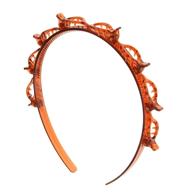 Doble flequillo peinado horquilla diadema clips para mujer, doble capa marrón Colcomx Diadema de doble capa para mujer