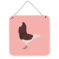 thumbnail image 1 of Impresión metálica Caroline's Treasures Treasures Pink Capuchin Red Pigeon Check 6hx6w, 1 of 1