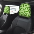 thumbnail image 4 of Headrest Covers for Cars Accessories Interior for Women Men 2Pcs - green Cucumber Pattern Head Rest Cover for Car Decorations, Car Headrest Cover for Car Decor Interior, 4 of 8