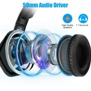 TSV 7.1 Surround Sound Gaming Headset Fit for PC, PS4/PS5, Xbox One, Nintendo Switch, Wired Headset with Noise Cancelling Mic, RGB Light, 3.5mm Over-Ear Headphones for Laptop, Tablet, Mobile
