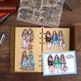 thumbnail image 5 of 1Sheet Ladies Friendship Clear Stamps Fashion Women Flowers Words Background Transparent Silicone Stamps for Card Making DIY Scrapbooking Photo Album Decoration 6.3x4.3inch, 5 of 8