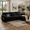 Black(113" L shaped), variant on Howcool Cloud Couch Modular Sectional Sofa 3 Seat 107" L Shaped Convertible Couch Chenille Thick Cushion with Ottoman, Removable & Washable Cover for Living Room, Dark Gray