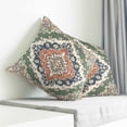 thumbnail image 3 of Orange Green Boho Pillow Covers 16x16 Inch Decorative Throw Pillow Cover, Medieval Vintage Ethnic Floral Abstract Sofa Pillowcases Accent Cushion Case Home Decor Bedroom Living Room, 3 of 6