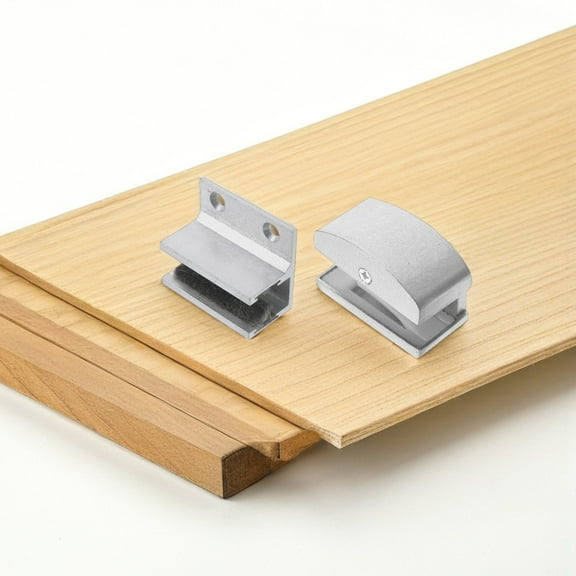 MLINS 4pcs Sliding Door Bottom Guard Shower Door Track Guide Glass Door Bottom Seal Secure Fixation for Bathroom and Shower Doors Silver