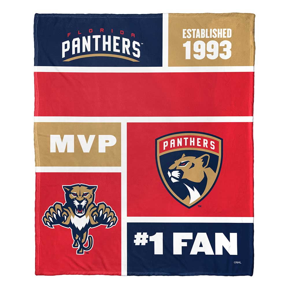 Florida Panthers NHL Colorblock Personalized Silk Touch Throw Blanket, 50" X 60"