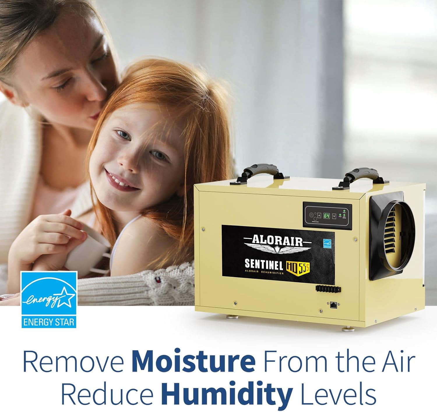 ALORAIR 120 PPD Commercial Dehumidifier, with Drain Hose for Crawl Spaces, Basements, Industry Water Damage Unit, cETL Listed, Compact, Auto Defrost Crawlspaces Dehumidifiers, Up to 1,300 sq.ft,Gold