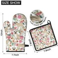 thumbnail image 6 of Pugs and Flowers Kitchen Oven Mitt and Pot Holder Sets 2 Pcs for Baking, Cooking and Grilling, Heat Resistant Up To 392 °F, 6 of 7