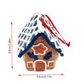 thumbnail image 3 of Christmas Gingerbread House Ornament, Mini House Hanging Ornament, Blue Roof Gingerbread Design for Christmas Tree, Wreath, Garland and Festive Holiday Display, 2.75 Inch, 3 of 7
