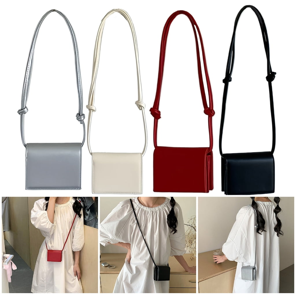 ZPAQI Simple Small Square Bag with Flap Cover PU Leather Crossbody Purse for Women
