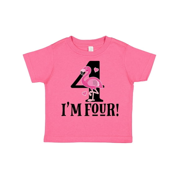 Inktastic 4th Birthday Flamingo Girls Toddler T-Shirt