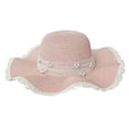 thumbnail image 5 of Women Straw Hats Beach Lightweight Sun Visor Sunhat for Party Camping Trips Pink, 5 of 8