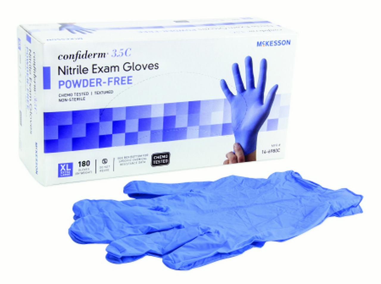 McKesson Confiderm 3.5C NonSterile Nitrile Exam Glove 146980C, X