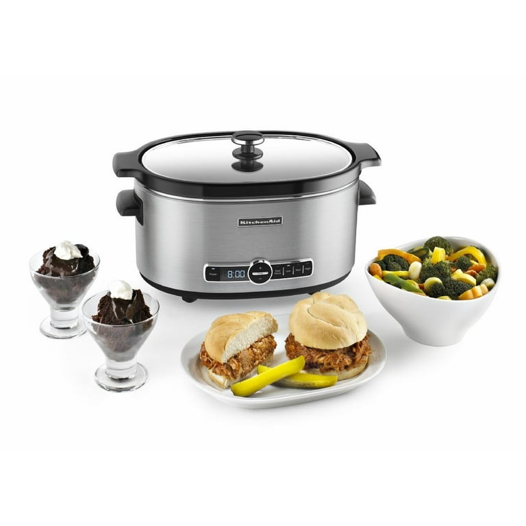 Slow Cooker 6 Quart w/ Glass Lid (Stainless Steel), KitchenAid