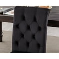 thumbnail image 2 of Guyou Velvet Leather Dining Chairs Set of 2, Mid Century Modern Solid Wood Parsons Chairs, Button Tufted Upholstered Armless Side Chairs with High Back for Dining Room Kitchen Restaurant, Black, 2 of 11