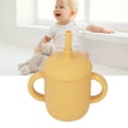 thumbnail image 3 of BIMZUC Toddler Cup Silicone Spill Proof Prevent Slip Handle BPA Free Baby Trainer Sippy Cup with Straw for Infant 6 Months Above, Unbreakable Design, Yellow, 3 of 9