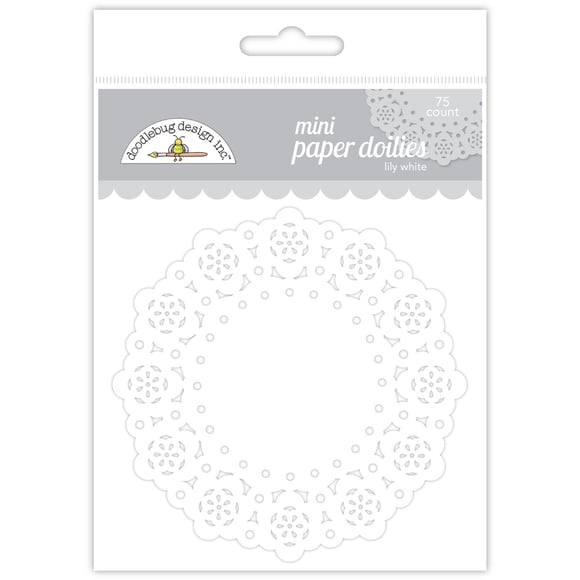 Doodlebug Mini Doilies 3" 75/Pkg-Lily White - DDM-4605