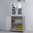 thumbnail image 6 of CQSXDA Contemporary Storage Cabinet With Adjustable Shelves,  MDF Buffet Sideboard With 4 Acrylic Mirrored Doors, Light Gray, 6 of 18