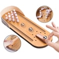 thumbnail image 3 of Mini juego de bolos de escritorio, juego de mesa familiar divertido de escritorio de madera Fokelyi HMHZ1355, 3 of 5