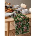 thumbnail image 6 of Ldtrchee Green Christmas Table Runner 70 Inches, Elk Xmas Tree Wreath Balls Bell Bed Runner Dresser Scarves Tabletop for Indoor Outdoor Parties/Ceremony/Banquet, 13" x 70", 6 of 8