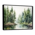 thumbnail image 2 of Designart "Hidden Gem Of The Forest I" Landscape Forest River Floater Framed Wall Art Living Room, 2 of 5