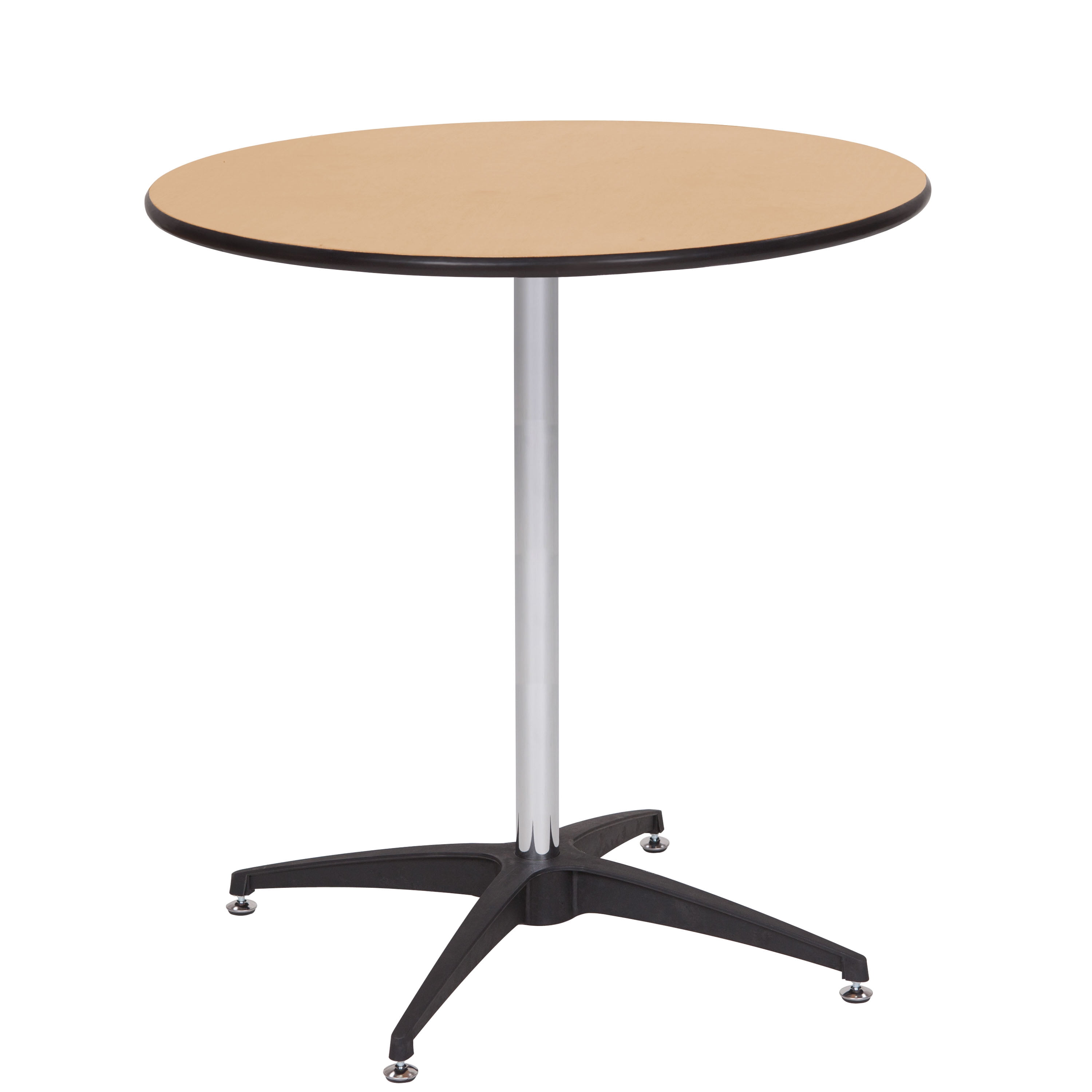 Table - 24" WFT Series Russian Birch Wood Round - Metal Edge - Cocktail 30"&42" Kit