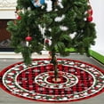 thumbnail image 4 of E 90Cm Christmas Tree Skirt Polyester Fabric Red Gold Snowflake Star Print For Tree Base Durable Easy To Clean, 4 of 7