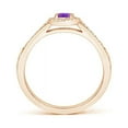 thumbnail image 2 of ANGARA Natural 0.2 Ct. Amethyst with Diamond Halo Ring in 14K Rose Gold for Women (Ring Size: 3), 2 of 9