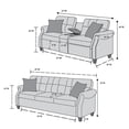 thumbnail image 7 of Poundex 2 Piece Fabric Sofa Set with USB Console in Blue Gray, 7 of 7
