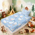 thumbnail image 2 of Erosebridal Goose Twin Fitted Sheet for Girls, Blue Hats Bedding, 2-Piece 1 Fitted Sheet and 1 Pillowcase, 2 of 4