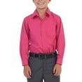 thumbnail image 3 of Boy's Classic Fit Long Sleeve Casual Button Down Toddler Kids Dress Shirt (Fuchsia, 8), 3 of 3